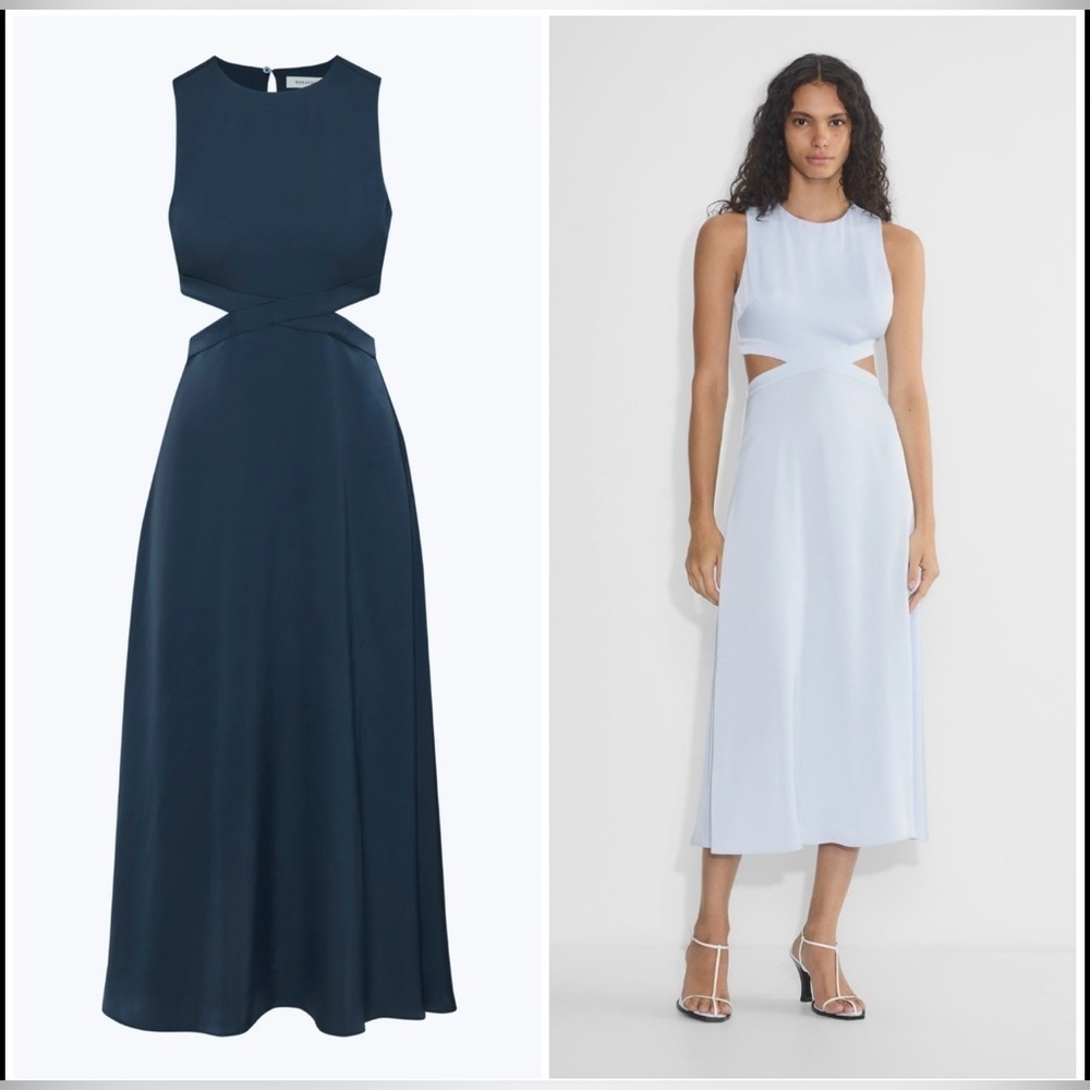 Aritzia Babaton Cella Satin Cutout Dress Satin fit-and-flare maxi dress MED NWT